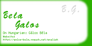 bela galos business card