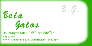 bela galos business card